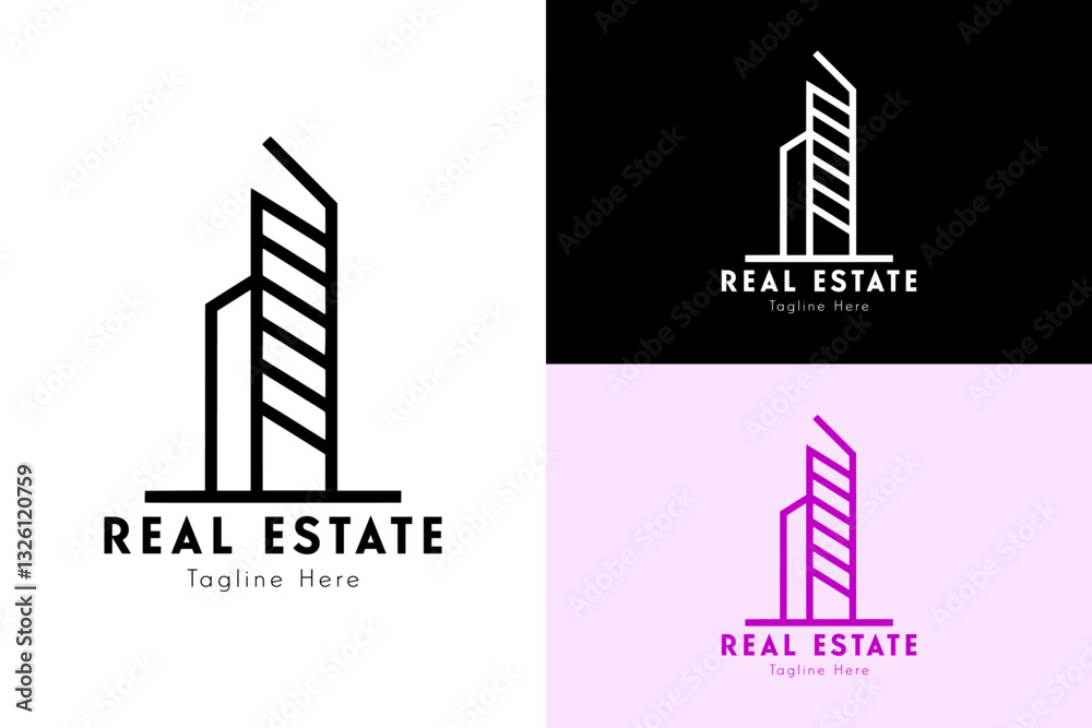 Obraz premium bold lines tallest tower design, line art, icon, vector, logo for hotel, builders, apartment, flat, land, landlord, property agents, real estate, construction company, property firm, landmark, home