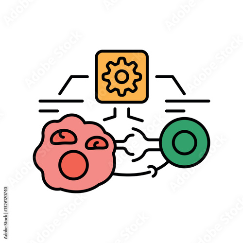 Genetic modification HLA antigens black line icon.