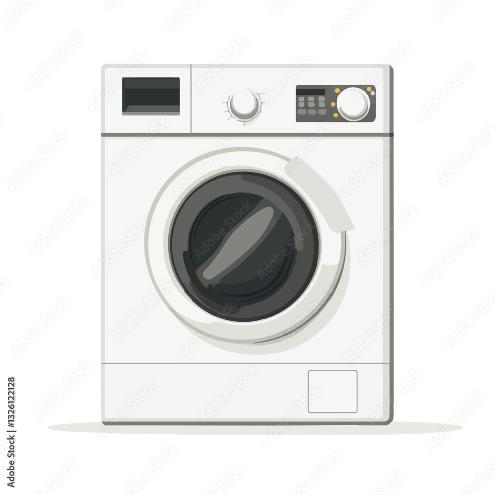 Very Simple flat 2D icon white washing machine set isolated on a white background, vector, flat design, vector, flat design, animation design, flat 2D icon, minimalist design, vector Very Simple flat 2D icon white washing machine set isolated on a white background, vector, flat design, vector, flat design, animation design, flat 2D icon, minimalist design, vector