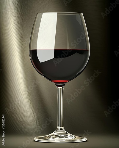 Elegant red wine glass with deep color. food and drink, icon