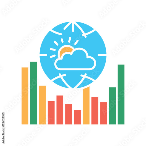 Climate forecast flat color  icon.