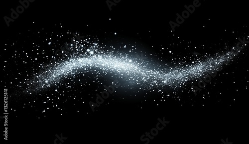 Cosmic Silver Streamer A Serene, Abstract Representation of Stardust and Celestial Whispers