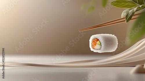 food and drink, icon, Delicious sushi roll with fresh ingredients
