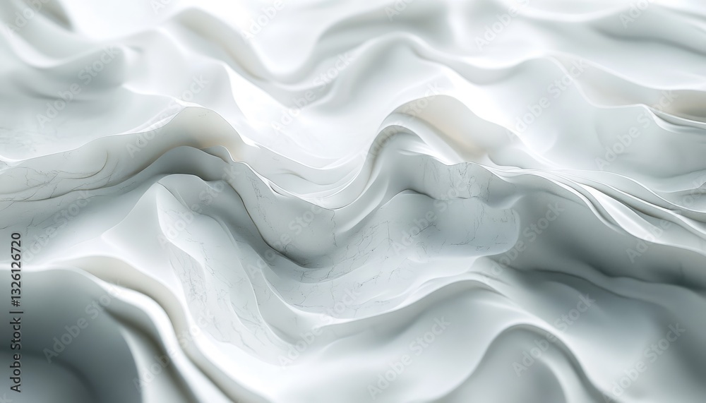 Obraz premium Abstract white flowing waves with soft shading and light effects