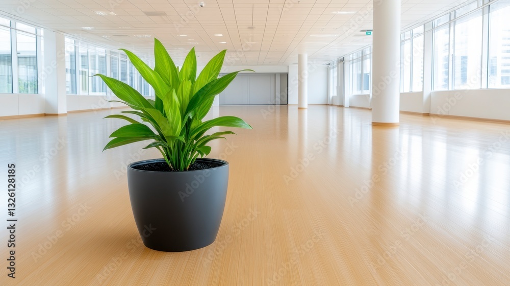 Fototapeta premium Indoor Plant in Modern Office Space with Light-Filled Environment