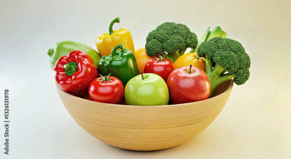 Stock Photograph Depicting Fresh Fruits and Vegetables Stock Photograph Depicting Fresh Fruits and Vegetables