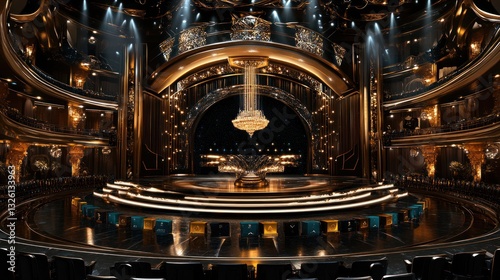 Awards Ceremony Stage, Grand Theater, Night, Glittering Show