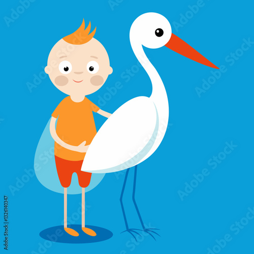stork delivering baby