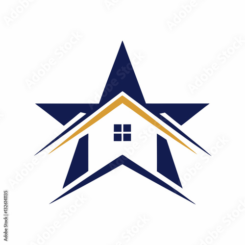  vector star house logo premium elegant template
