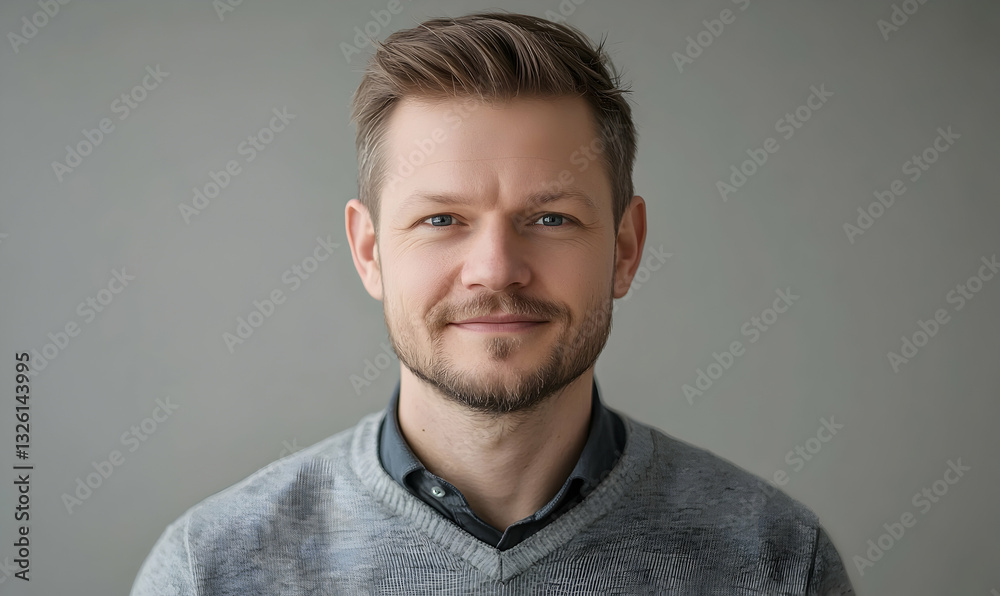 A neutral expression male portrait, perfect for branding, with a muted background. A neutral expression male portrait, perfect for branding, with a muted background.