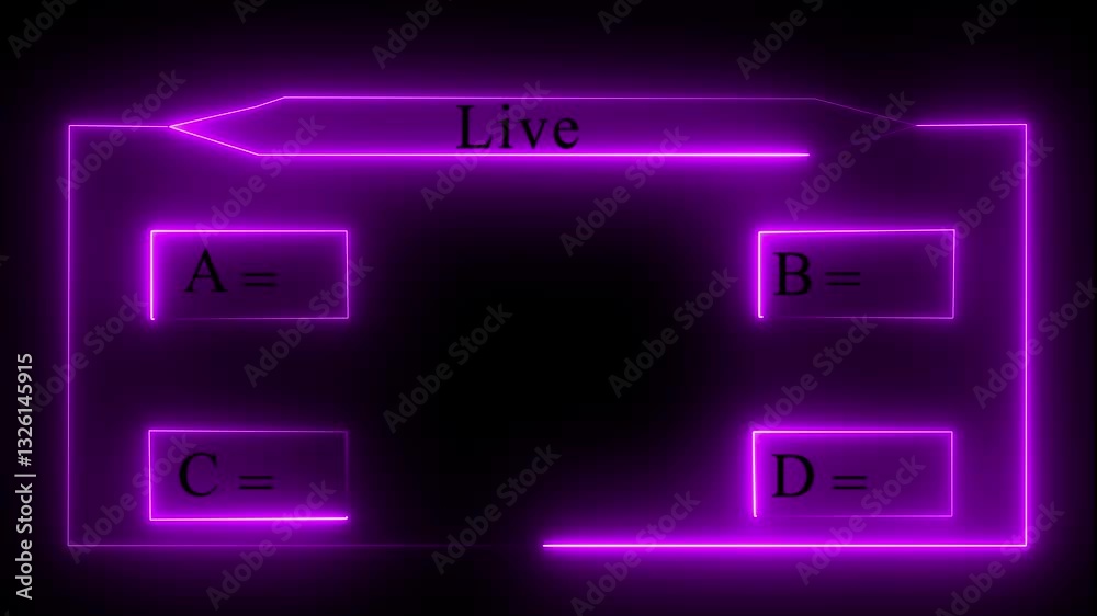 Quiz Neon Line Animation with option selection on with option selection Quiz Neon 