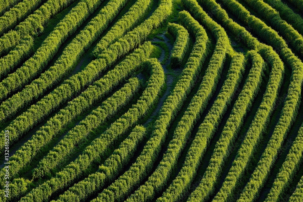 Close up of a lush irrigation system supplying water to vibrant green crops in a cultivated field Generative AI Close up of a lush irrigation system supplying water to vibrant green crops in a cultivated field Generative AI