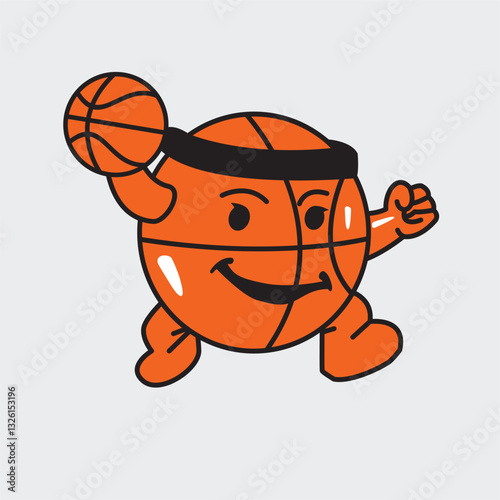basketball player cartoon illustration hand drawn 
