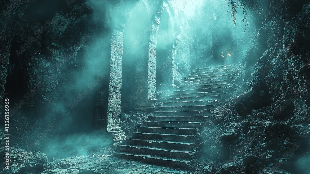 Fototapeta premium Ancient mystical stone staircase