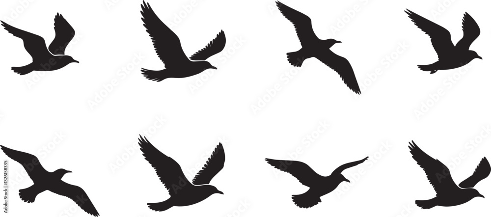 Flying Birds Vector Illustration for Wildlife and Nature Design Flying Birds Vector Illustration for Wildlife and Nature Design