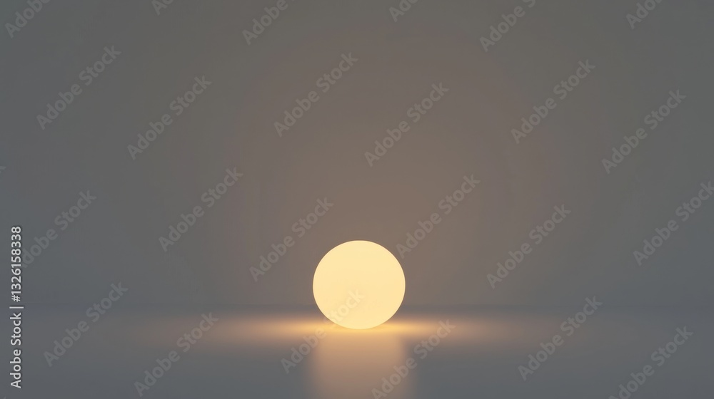 A single light source casting a soft glow on a gray background. A single light source casting a soft glow on a gray background.