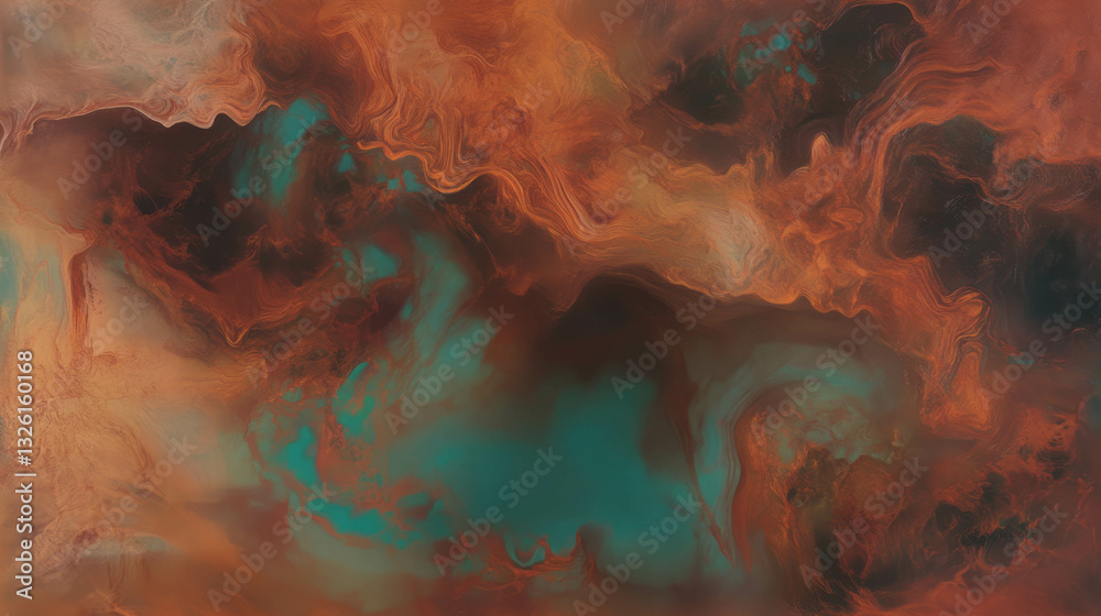 Fototapeta premium Abstract chaos burl wood resin texture in earthy tones for artistic design
