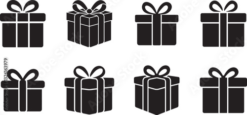 Gift Box Vector Icons for Holiday and Celebration Designs