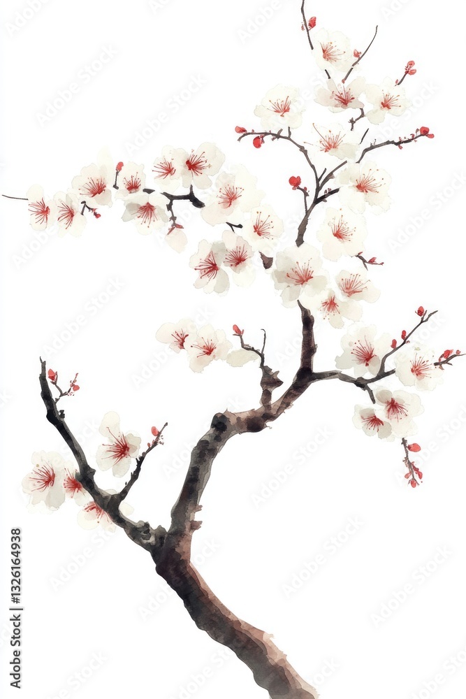 A beautiful tree blooming with white flowers A beautiful tree blooming with white flowers