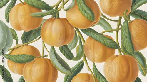 Realistic illustration of fresh, ripe anise, emphasizing its smooth texture and vibrant color, against a clean white background for a fresh and minimalistic aesthetic.