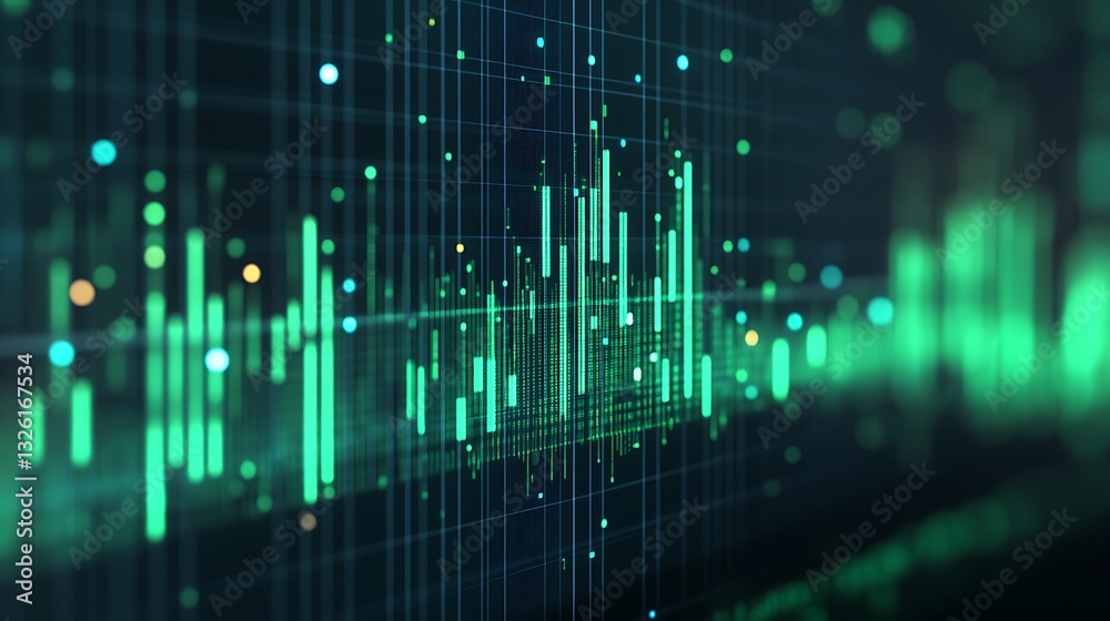 Abstract Digital Background with Green Data Visualization and Graphs for Technology or Finance Concepts Abstract Digital Background with Green Data Visualization and Graphs for Technology or Finance Concepts
