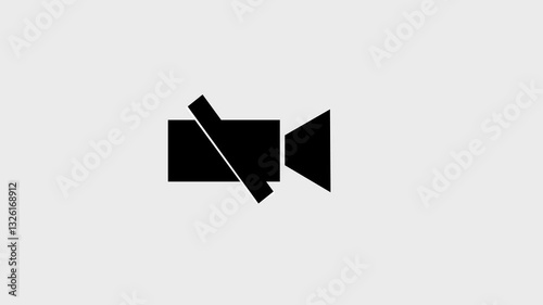 Sign Camera Prohibited No video camera icon. Camera symbol marks the restriction of video usage.Sign road motion design 4k with alpha channel mate.