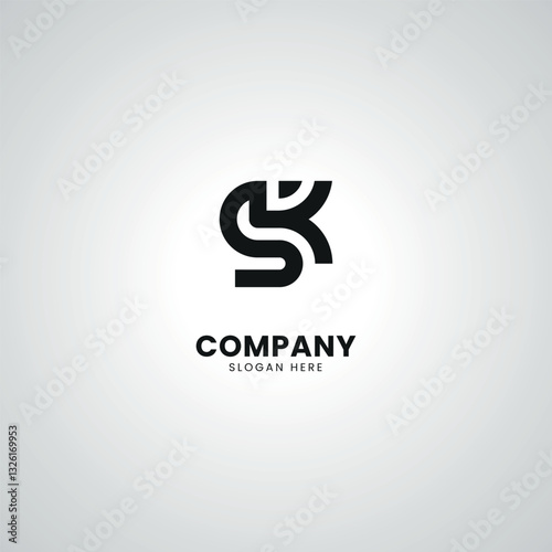 Abstract Initial Letter SK KS Modern Unique Logo Design Vector.