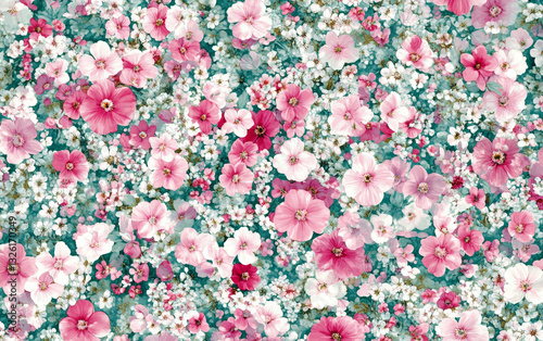  Vintage floral texture art background