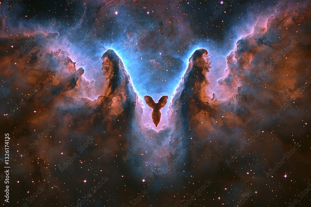 Obraz premium Cosmic Butterfly Nebula: Celestial Wings.