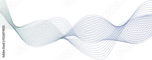 Vector abstract blue light blend paper wave flow digital gradient transparent minimal flowing diagonal creative wavy line design texture background . Futuristic technology and sound wave lines backgro