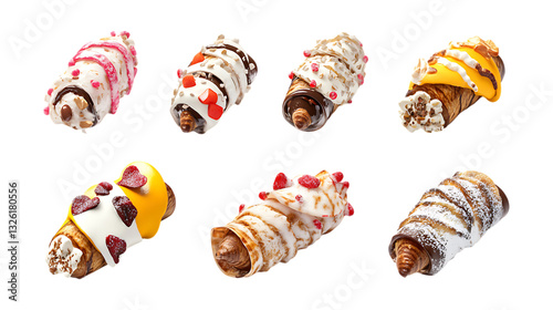 Wallpaper Mural Pack of Cannoli Set Against Transparent Background for Italian Pastry Promotions, Bakery Branding, or Gourmet Food Illustrations Torontodigital.ca