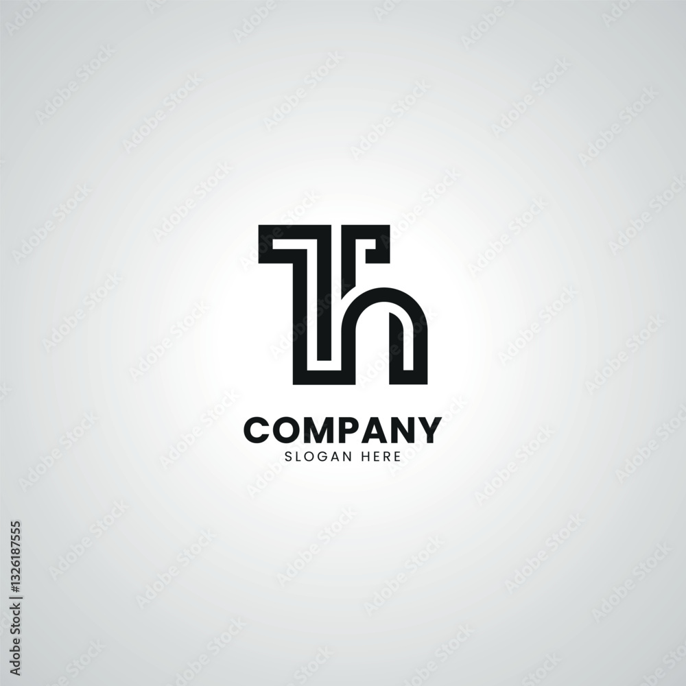 Obraz premium Abstract Initial Letter TH HT Modern Minimal Unique Logo Design Vector.
