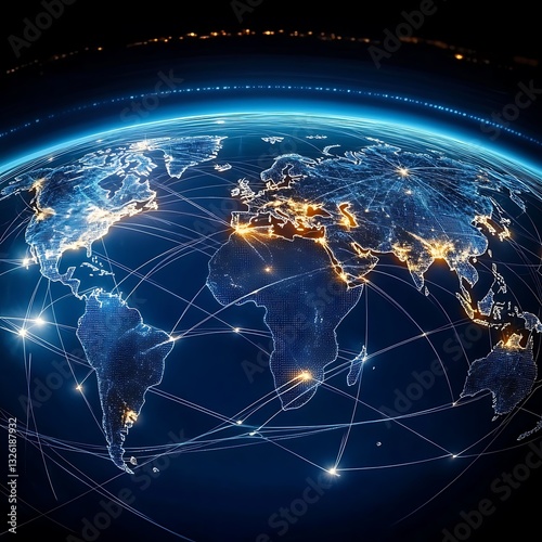 A visual metaphor of interconnected world showing global presence and influence