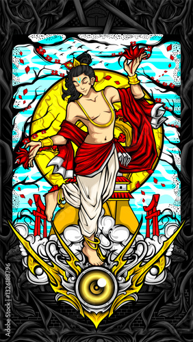 krishna illustration for awesome t shirt design