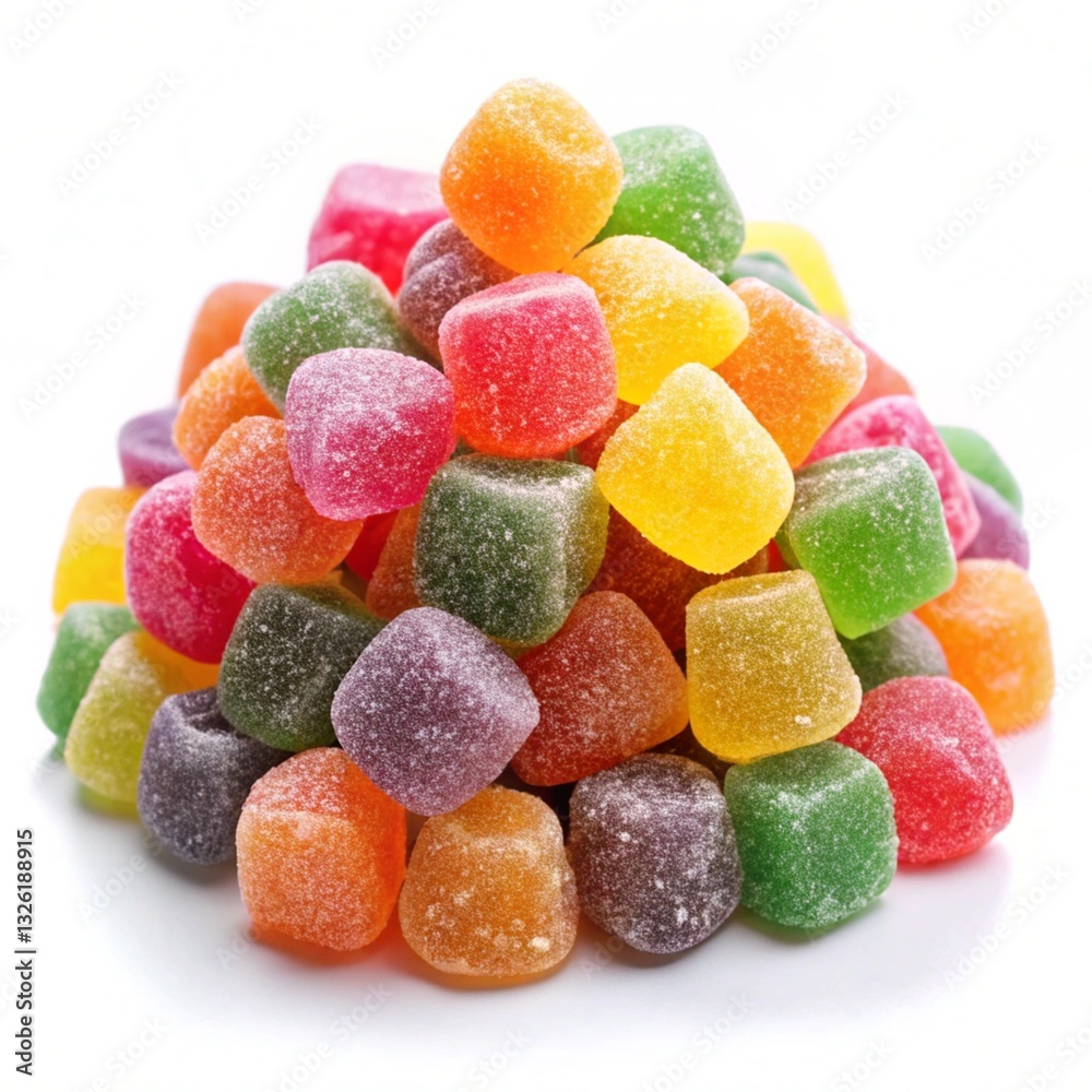 Pile of colorful jelly candies isolated on white Pile of colorful jelly candies isolated on white