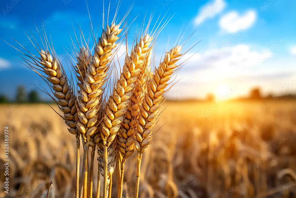 a field of wheat with an overlay showing the stock market graph rising, a field of wheat with an overlay showing the stock market graph rising,