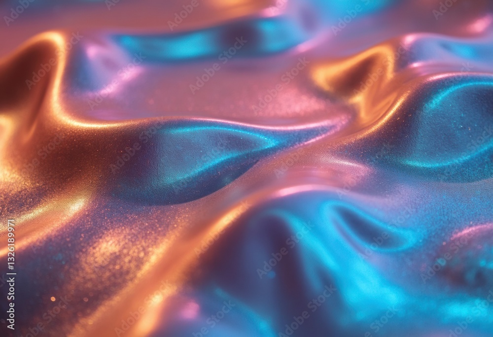 Fototapeta premium Abstract colorful waves of fabric create a vibrant and dynamic texture