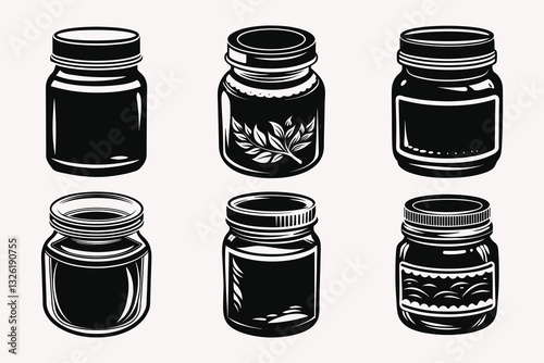 Jar silhouette vector illustration isolated on white background.