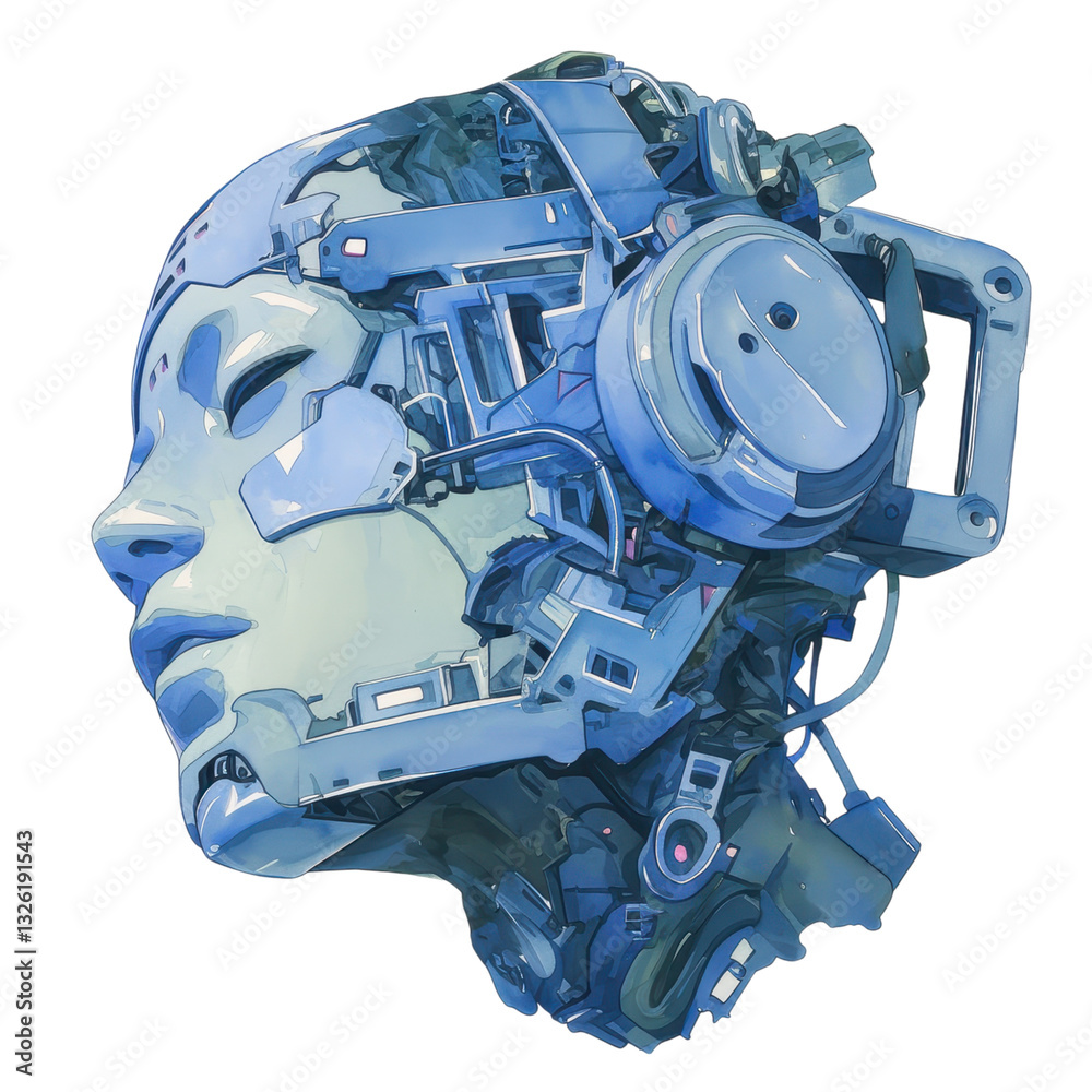 Fototapeta premium Futuristic technology integration in human form digital art modern metropolis conceptual design