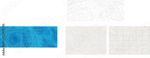 Topographic map lines retro geometric abstract relief tot view template. Land or water texture, grid contour. Topo with elevation, geography scheme and the terrain path.