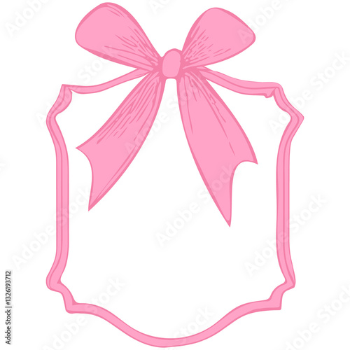 Vintage bow and ribbon frame set with a romantic, coquette touch, perfect for Valentine's Day cards, wedding invites, girly designs, feminine scrapbooking and trendy Y2K elements.