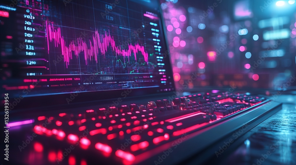 Illuminated Computer Keyboard with Vibrant Red Light Creating a Modern and Dynamic Tech Atmosphere Illuminated Computer Keyboard with Vibrant Red Light Creating a Modern and Dynamic Tech Atmosphere
