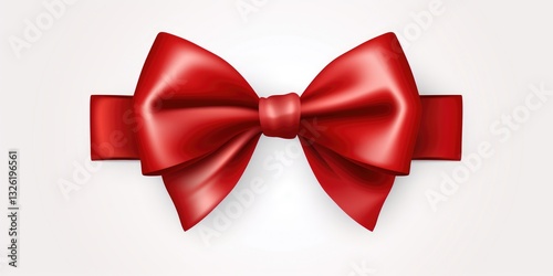 Red gift bow on white background