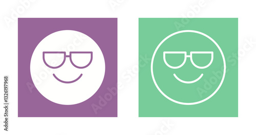 Smiling Face with Sunglasses Icon Design