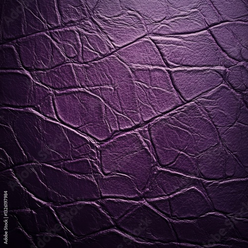Deep Purple Textured Leather: A Luxurious Close-Up of Crinkled Hide with Subtle Light and Shadow Play