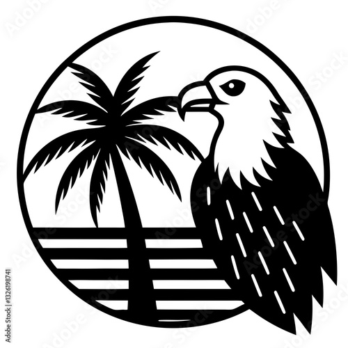 eagle with palm tree