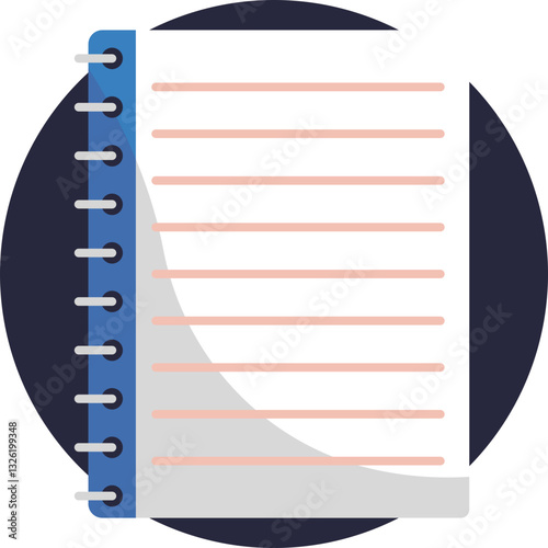 Notebook Icon – A lined or blank notebook, commonly used for jotting down notes, sketches, or ideas, found in bookstores.