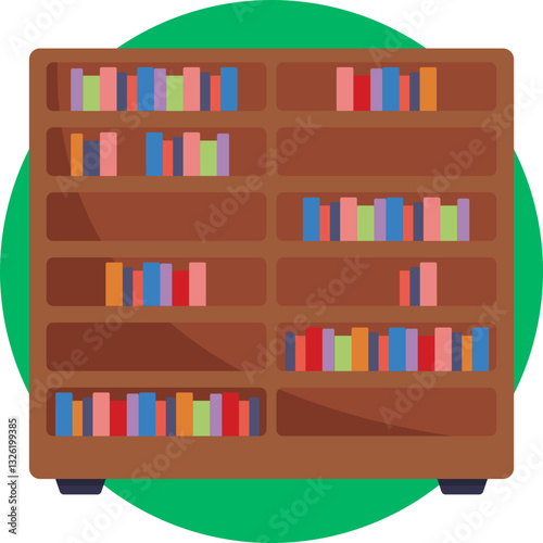 Bookshelf Display – A tall shelving unit filled with neatly arranged books, commonly found in bookstores for easy browsing.