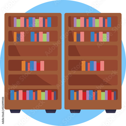 Organized Book Storage – A structured shelving system used to store and display books in an orderly manner.