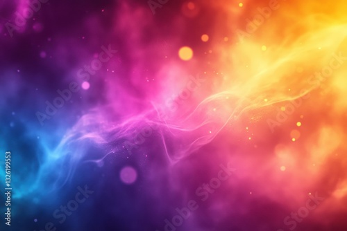 Abstract Close-up of Colorful Nebula Gradient Background,Cosmic Clouds, Bokeh Effects, Dreamy, Galaxy, Fantasy.